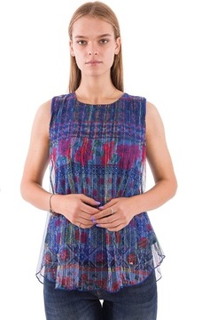 DESIGUAL BLUZKA BEZ RĘKAWÓW PRINT (XL)