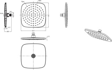 Хромированный тропический душ GoodHome Teesta
