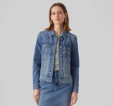 Vero Moda kurtka niebieska damska jeansowa bez kaptura noos, r. XL