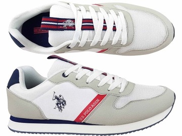 U.S. POLO ASSN SNEAKERS BUTY MĘSKIE LEKKIE SZARE