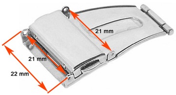 ЗАМОК БРАСЛЕТА, ЗАЖИМ 22 мм, БОКОВЫЕ КНОПКИ