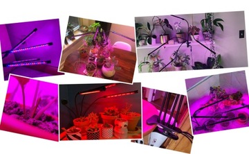 4 ЛАМПЫ ДЛЯ РОСТА РАСТЕНИЙ 80 УФ-СВЕТОДИОДОВ ТАЙМЕР ВЫРАЩИВАНИЯ КЛИП 3 РЕЖИМА