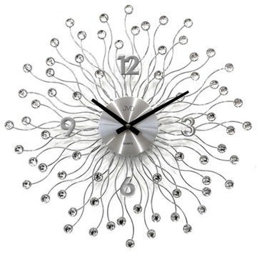 Zegar ścienny JVD HT116.1 srebrny metalowy 49cm