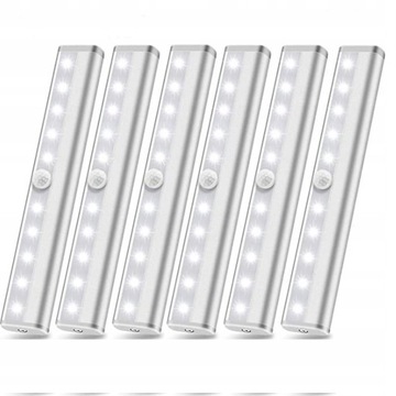 6x Lampka bezprzewodowa LED czujnikiem ruchu szafa