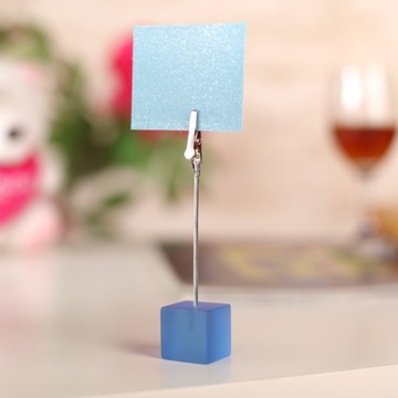 Проволочный держатель для банкнот Cube Clip, прозрачный, синий