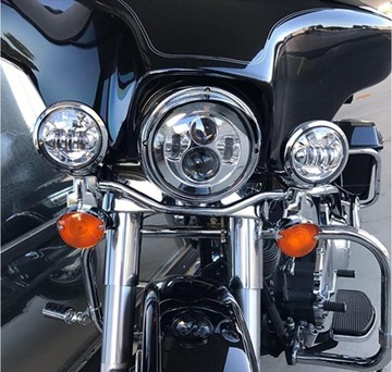 Светодиодная вставка 7 дюймов для фар Harley, хром + кольцо
