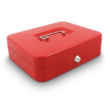 КАССЕТА ДЛЯ ДЕНЕГ, МЕТАЛЛИЧЕСКИЙ СЕЙФ, 25 СМ, КРАСНЫЙ