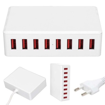 STACJA ŁADOWANIA ŁADOWARKA 8 PORTY USB 50W