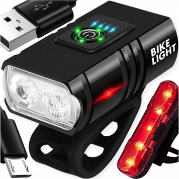 Мощный фонарь BIKE. Светодиодный фонарь спереди + задний фонарик. USB-руль BIKE.