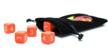 ZESTAW 25 KOSTEK K6 RPG KOŚĆ SZEŚCIOŚCIENNA POMARAŃCZOWA 1,6 CM