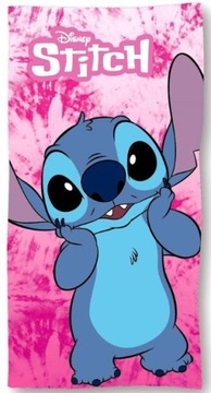 RÓŻOWY RĘCZNIK LILO I STITCH RĘCZNIK STITCH DISNEY 100% BAWEŁNA 70x140