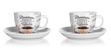 2x FILIŻANKA i SPODEK 190 ml na kawę espresso