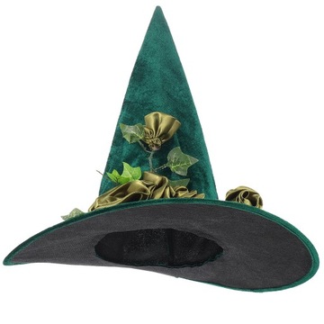 Kostium na Halloween z zielonym kapeluszem