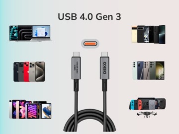 КАБЕЛЬ USB C ДЛЯ БЫСТРОЙ ЗАРЯДКИ USB TYPE C НА APPLE Thunderbolt 240 Вт USB4 50 см
