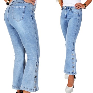 Spodnie Jeansy Wysoki Stan Jeansowe Push-Up Skinny