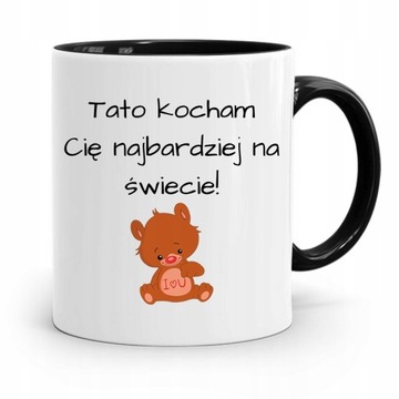 KUBEK CZARNY PREZENT NA DZIEŃ OJCA TATO KOCHAM CIĘ z Nadrukiem ze Zdjęciem