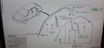 LIŠTA ZDOBENÁ SUBARU IMPREZA KOMBI 63531FE031
