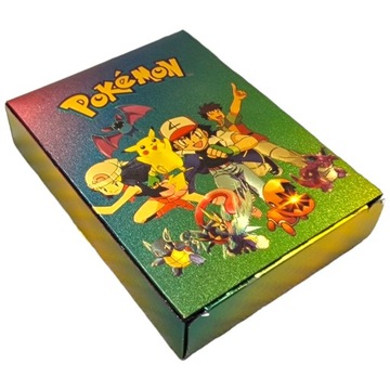 Подарочный набор «Карты покемонов» 3 в 1, 165 штук, Радужный черный, серебристый футляр