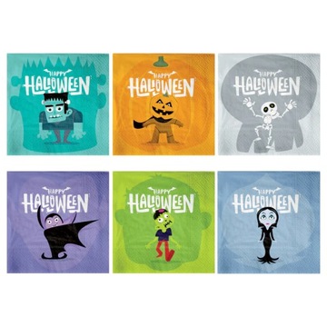 Serwetki Halloween zombie Frankenstein wampir dyni