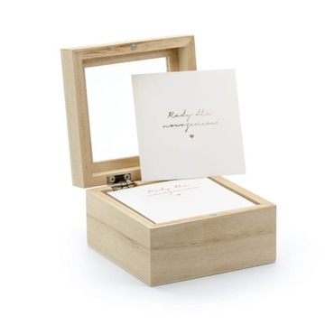 Pudełko porady dla nowożeńców drewno księga gości