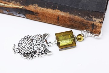 ZAKŁADKA DO KSIĄŻKI sowa hematyt SZKŁO WENECKIE