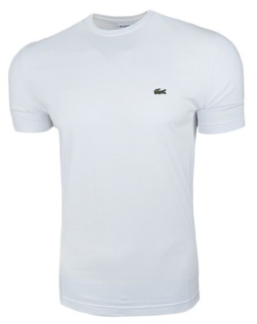 Lacoste Koszulka męska T-shirt męski Biały 100% Bawełna r. XXL + Naklejka