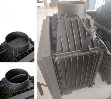 Каминная топка угловая левая, фурнитура, черная рамка