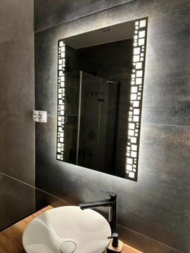 ЗЕРКАЛО СВЕТОДИОДНОЕ 50х70 см ВАННАЯ КОМНАТА СВЕТОДИОДНАЯ ОРХИДЕЯ С ВЕРТИКАЛЬНОЙ ПОДСВЕТКОЙ