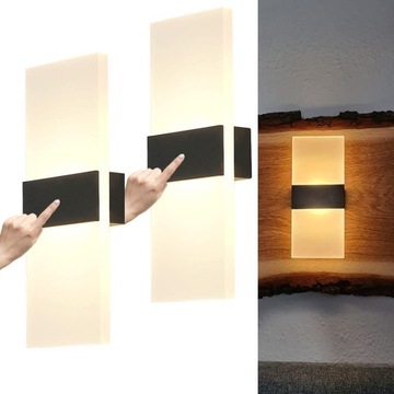 2-pakowy bezprzewodowy kinkiet ścienny RGB na baterie, ściemniający się