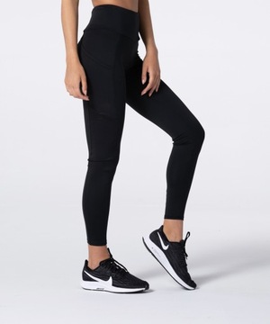 LEGGINSY OCIEPLANE CZARNE FITNESS TRENING SIŁOWNIA - CARPATREE LIBRA - L