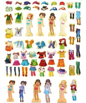 МАГНИТНАЯ ИГРА-ПАЗЛ-ОДЕВАЛКА ДЕРЕВЯННЫЕ ПАЗЛЫ МОНТЕССОРИ МАГНИТЫ