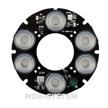 OŚWIETLACZ IR 6 DUŻYCH LED REFLEKTOR PODCZERWIENI
