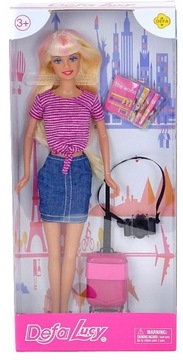 Кукла Defa Lucy с чемоданом, аксессуары для путешественников