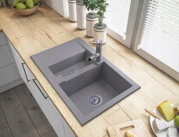 СЕРАЯ СЪЕМНАЯ КУХОННАЯ МОЙКА ДЛЯ CADO