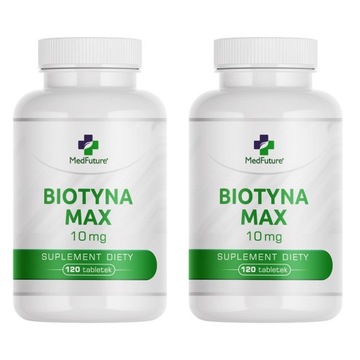 BIOTYNA MAX (witamina B7) 10 mg włosy, skóra, paznokcie - 2 opakowania