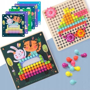 ДЕРЕВЯННЫЙ ПАЗЛ ГРИБНЫЕ ШПИЛЬКИ МОЗАИКА