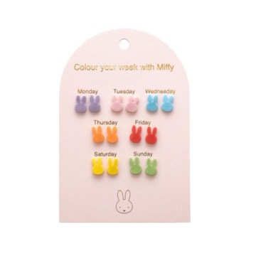 Yuko B. - Сережки MIFFY – Пастельні, 7 пар (версія англійська)