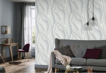 СЕРЫЙ - 3D мрамор, блестки - ОБОИ - ELLE DECORATION