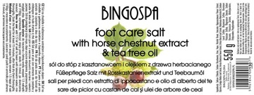 СОЛЬ ДЛЯ НОГ КАШТАН МАСЛО ЧАЙНОГО ДЕРЕВА БИНГОСПА