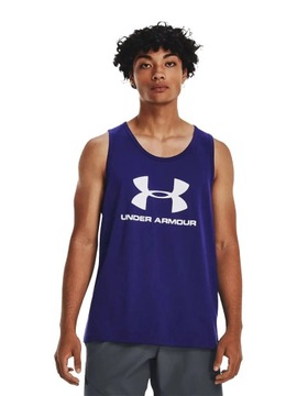 KOSZULKA MĘSKA UNDER ARMOUR BEZRĘKAWNIK SPORTOWY LETNI BAWEŁNA 1329589-468