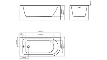 BRAIDER RESTIA УГЛОВАЯ ОТДЕЛЬНОСТОЯЩАЯ ВАННА 160