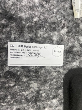 Osłona wygłuszenie deski Dodge Challenger 15+