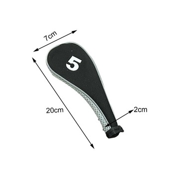 10 szt. Pokrowiec na głowę do golfa, pokrowiec na główkę klubu golfowego, ochronny szary i czarny