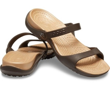 CROCS CLEO LEKKIE KLAPKI ESPRESSO FLIP PLAŻA LATO BASEN W10 41- 42 41,5