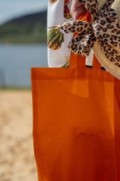 Оранжевая эко-сумка-шоппер COTTON