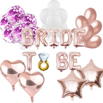 ZESTAW Balony MIX wieczór panieński BRIDE serce P7