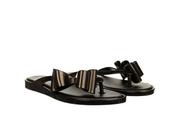 Japonki Melissa Flip Flop Cute Ad Metallic Black Czarny Guma r.40