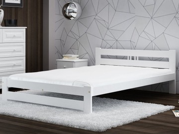 ŁÓŻKO WYSOKI ZAGŁÓWEK ESM2 160x200 BIAŁE + STELAŻ