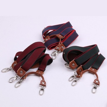 Szelki męskie z 4 obrotowymi haczykami, elastycznym tyłem i możliwością regulacji w kształcie litery Y. Ciężki niebieski