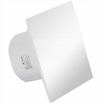 WENTYLATOR SZKLANY Z TIMEREM I HIGROSTATEM BIAŁY Fi 100